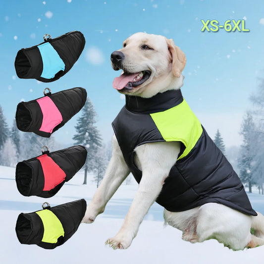 Waterproof Warm Dog Jacket with D-Ring for Small to Large Dogs