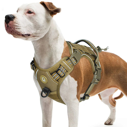Adjustable Tactical MOLLE Dog Harness No Pull Reflective for Medium & Large Dogs