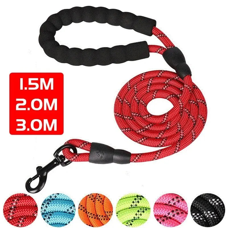 Reflective Padded Handle Dog Leash Heavy Duty Traction Rope