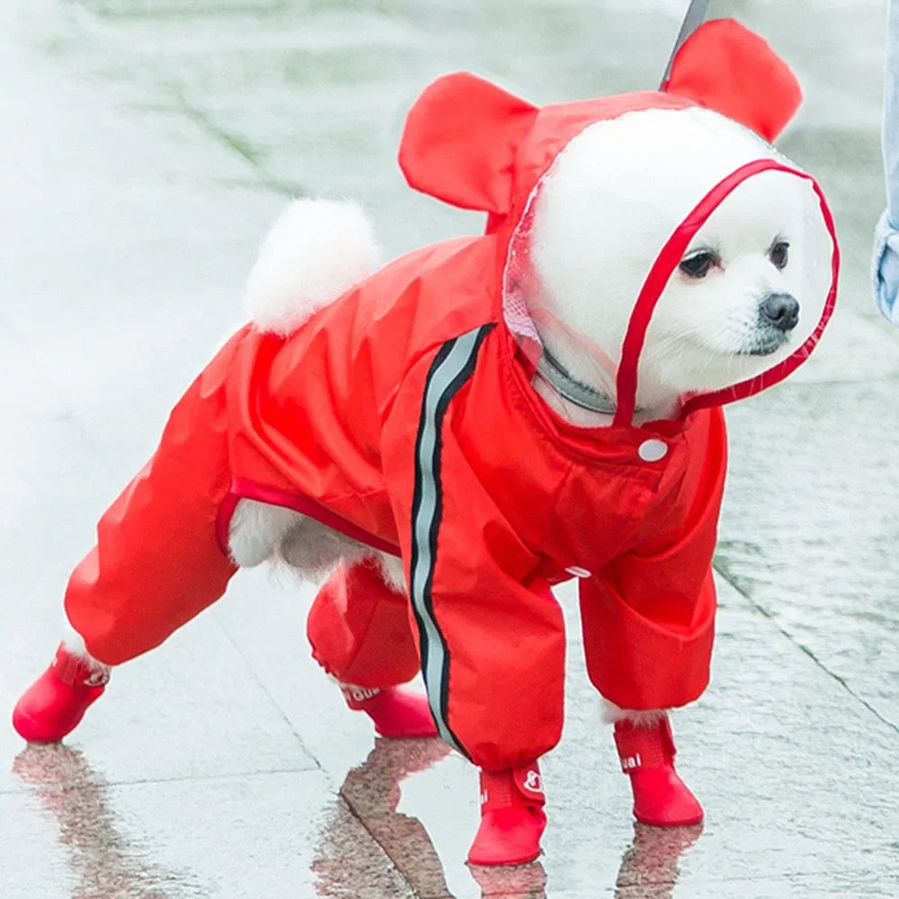 Cute Bear Waterproof Dog Rain Suit