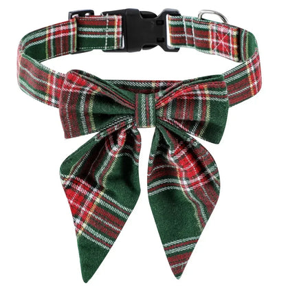 Cotton Christmas Snowflake Dog Collar for Small & Large Pets