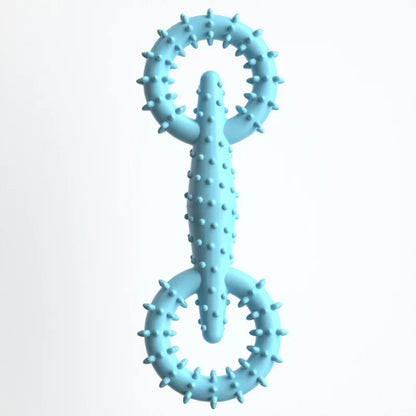 TPR Double Ring Dog Chew Toy for Teeth Cleaning Bite Resistant