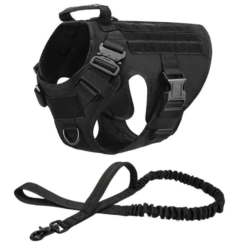 Tactical Dog Harness & Leash Set for German Shepherd, Retriever & All Breeds