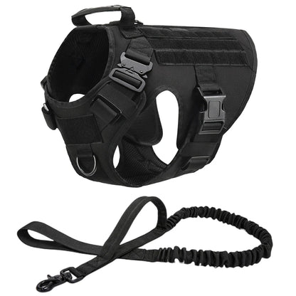 Tactical Dog Harness & Leash Set for German Shepherd, Retriever & All Breeds