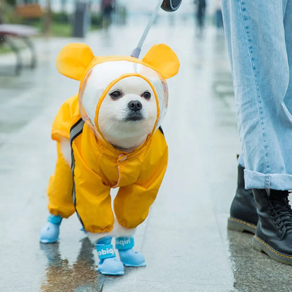 Cute Bear Waterproof Dog Rain Suit