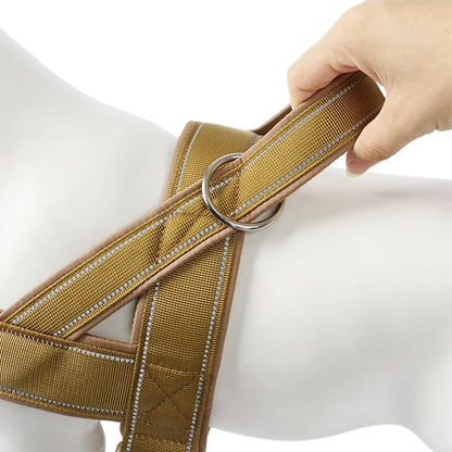 Tactical Anti-Pull Dog Harness 1000D Nylon with Handle & Reflective