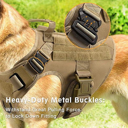 Tactical Dog Harness & Leash Set for German Shepherd, Retriever & All Breeds