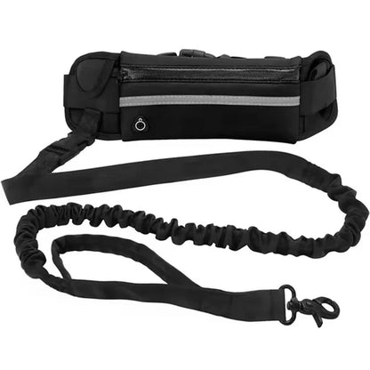 Hands-Free Reflective Dog Leash with Waist Belt and Retractable Elastic