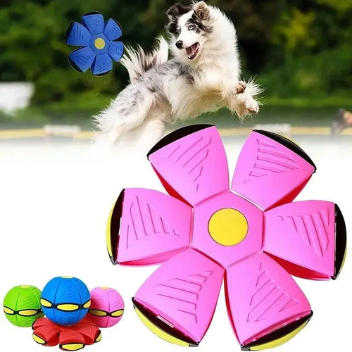 Flying Saucer Bouncing Ball Durable Elastic Dog Toy for Outdoor Play