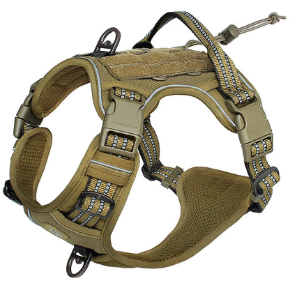 Adjustable Tactical MOLLE Dog Harness No Pull Reflective for Medium & Large Dogs