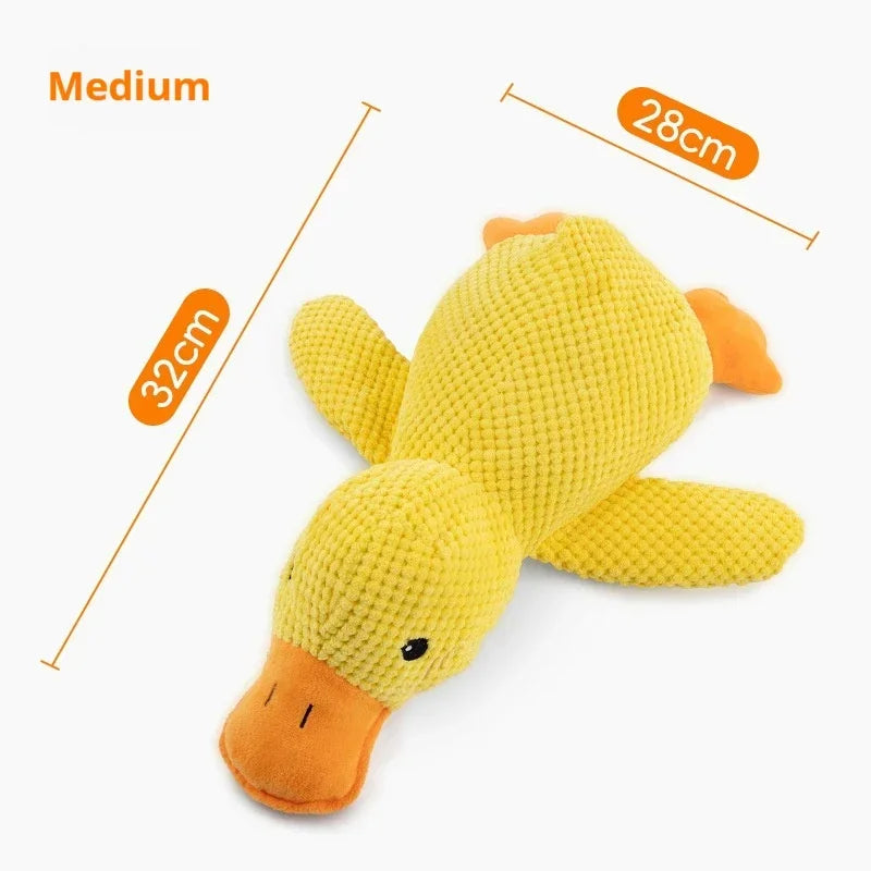 Plush Calming Duck Dog Toy Durable Squeaky Chew for Puppies & Dogs