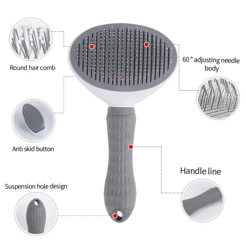 Self-Cleaning Pet Hair Remover Brush for Dogs & Cats Grooming