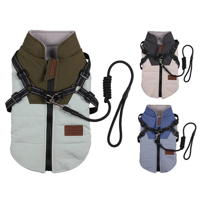 Waterproof Winter Dog Jacket with Built-In Harness – Warm Coat for All Dog Sizes