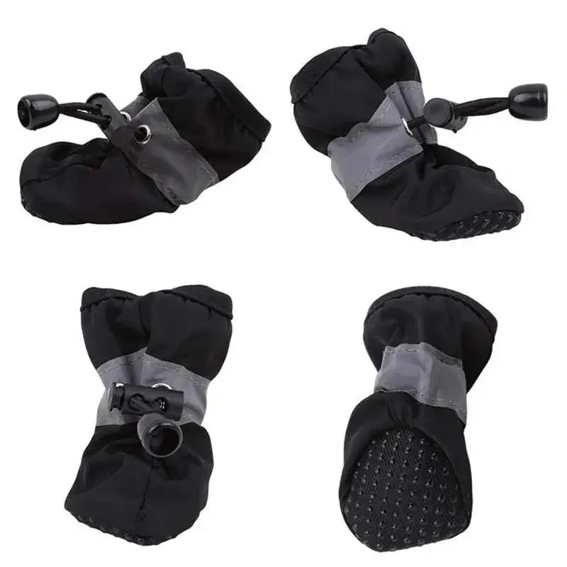4‑Pack Waterproof Anti‑Slip Dog & Cat Shoes Rain Snow Booties