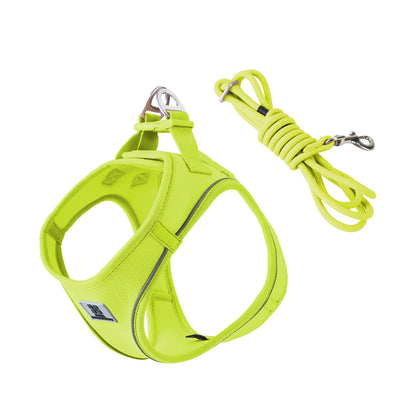 Adjustable Reflective Dog Harness & Leash Set for Small to Medium Dogs