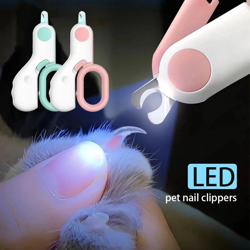 LED Pet Nail Clipper with Safety Lock for Cats & Dogs Grooming