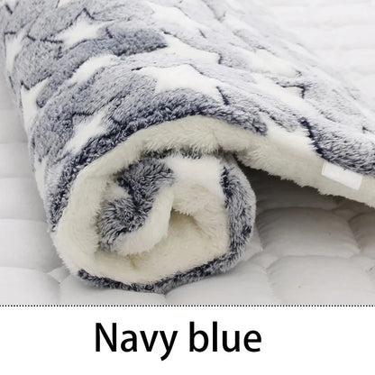 Flannel Pet Sleeping Mat Non-Slip Dog Bed Cat Blanket Winter
