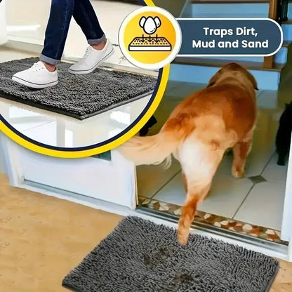 Absorbent Non‑Slip Washable Dog Doormat for Muddy Paws Pet Mat