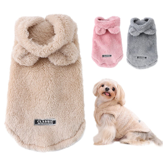 Warm Fleece Winter Hoodie Sweater for Small & Medium Dogs