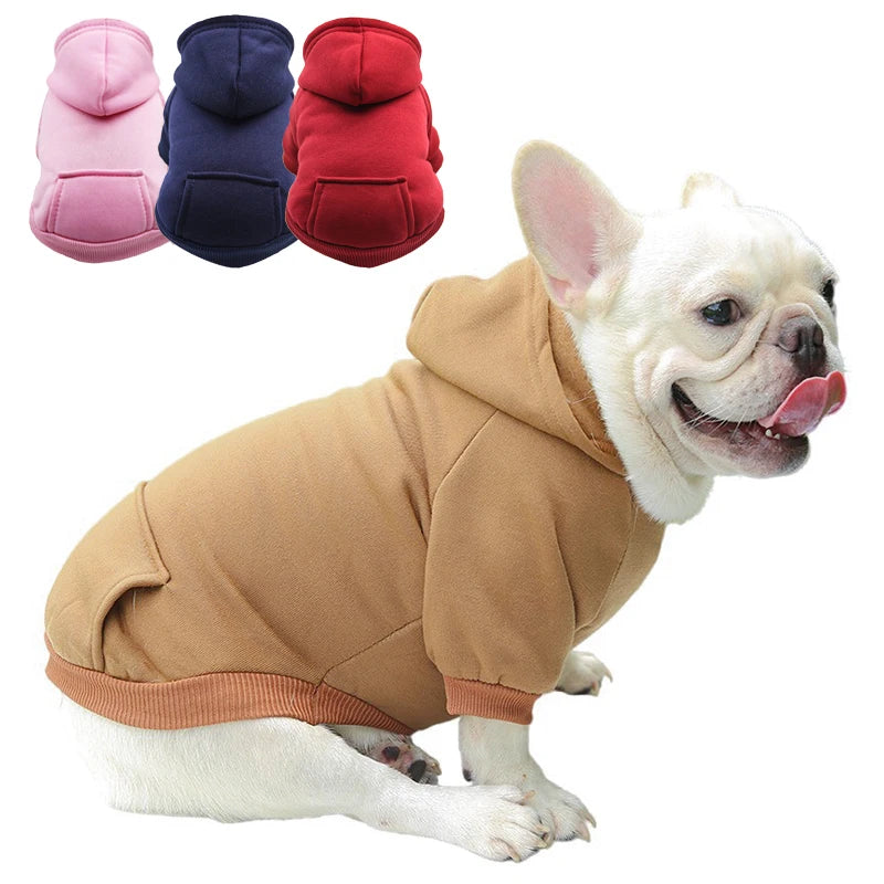 Warm Winter Dog Hoodie for Small & Medium Dogs French Bulldog Coat