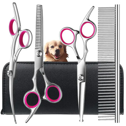4‑Pack Pet Grooming Scissors Stainless Steel Safe Round Head for Dogs & Cats