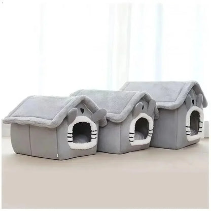 Indoor Warm Dog House & Pet Bed Tent with Removable Washable Cushion