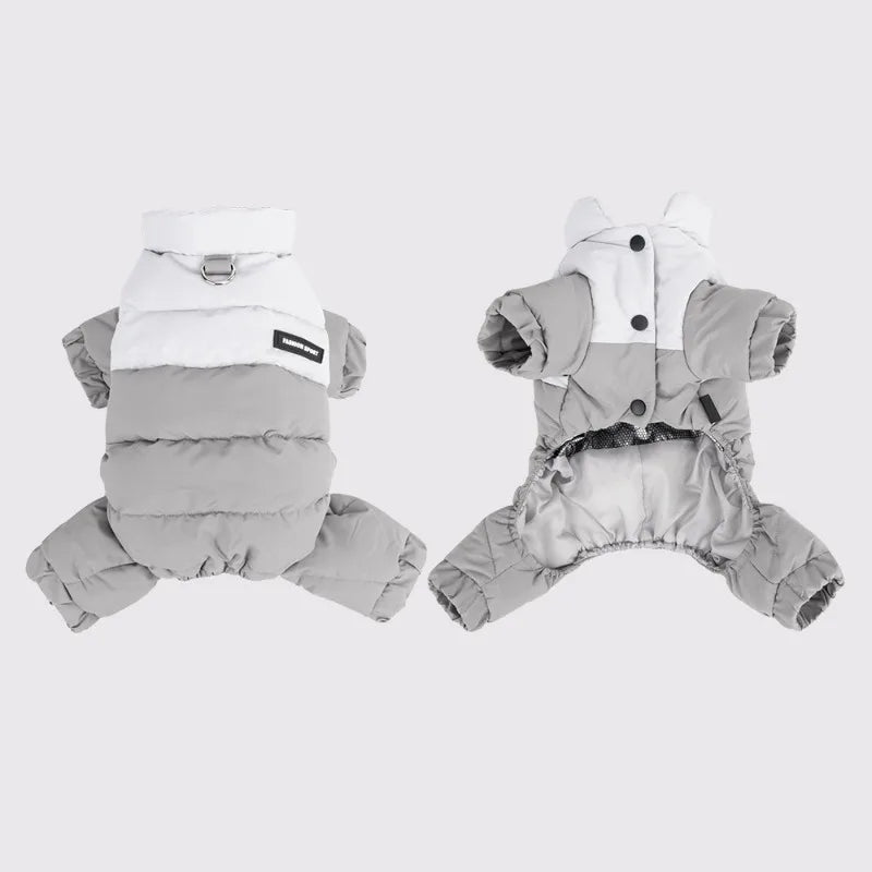 Waterproof Four-Leg Dog Winter Jacket – Warm Jumpsuit for Small & Medium Dogs