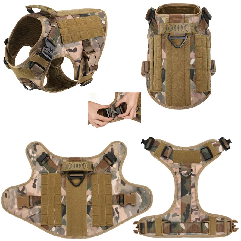 Tactical Dog Harness & Leash Set for German Shepherd, Retriever & All Breeds