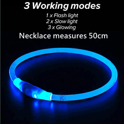 Led Usb Dog Collar Pet Dog Night Luminous Charge