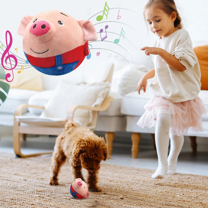 Self-Moving Plush Bouncing Dog Toy Squeaky Interactive Bite-Resistant