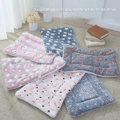Flannel Pet Sleeping Mat Non-Slip Dog Bed Cat Blanket Winter