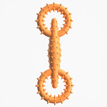 TPR Double Ring Dog Chew Toy for Teeth Cleaning Bite Resistant