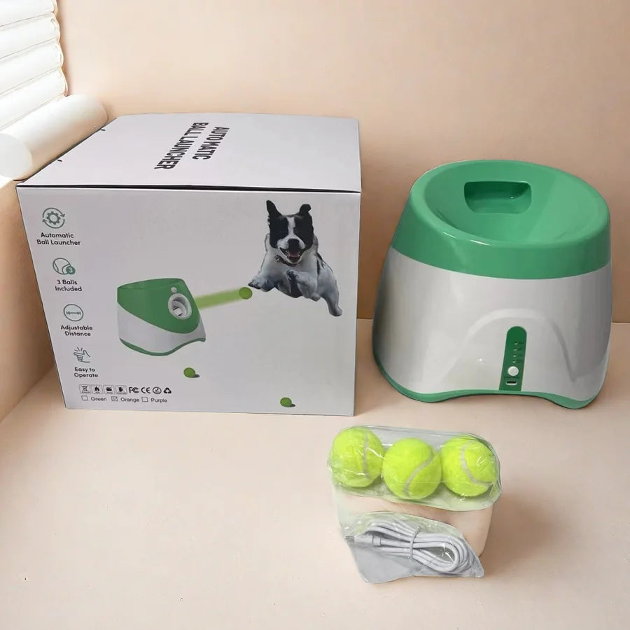 Automatic Dog Ball Launcher Rechargeable USB Interactive Fetch Toy
