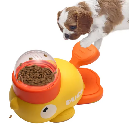 Interactive Duck Puzzle Pet Feeder for Dogs Cats Anti-Slip Adjustable Outlets