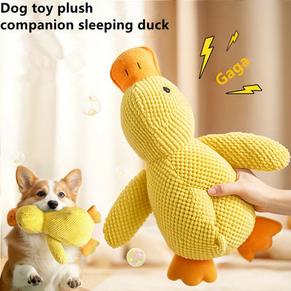 Plush Calming Duck Dog Toy Durable Squeaky Chew for Puppies & Dogs