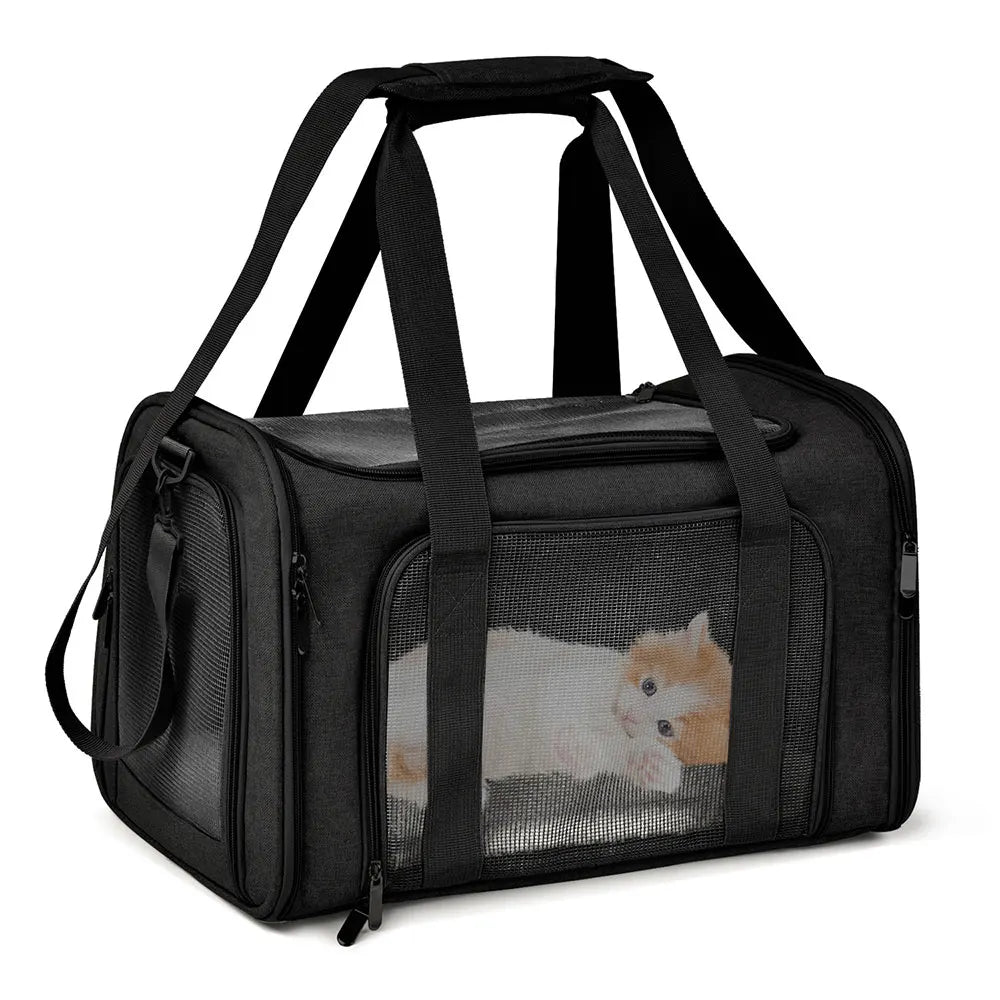 Soft‑Side Dog & Cat Carrier Backpack Travel Bag Airline Approved