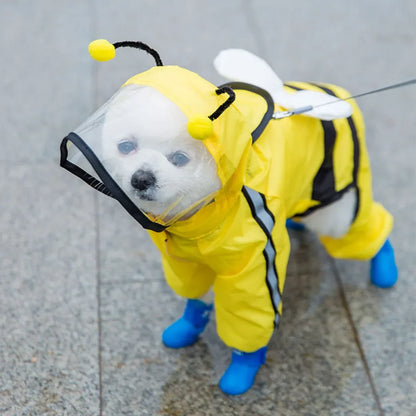 Cute Bear Waterproof Dog Rain Suit