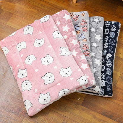 Breathable Thick Flannel Cat Mat Soft Cushion for Small Dogs Winter