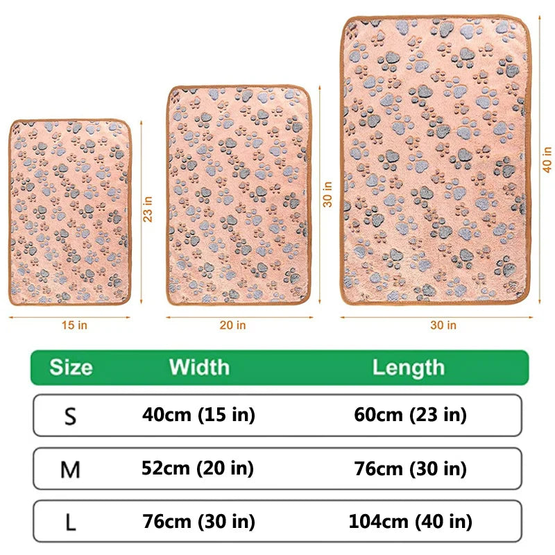 Soft Fluffy Pet Travel Blanket Mat for Cats & Dogs Warm Comfort