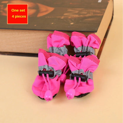 4‑Pack Water‑Resistant Dog Shoes for Small Dogs Paw Protection