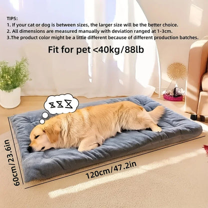 Extra Large Plush Dog Bed Sofa Thickened Soft Pet Crate Mat
