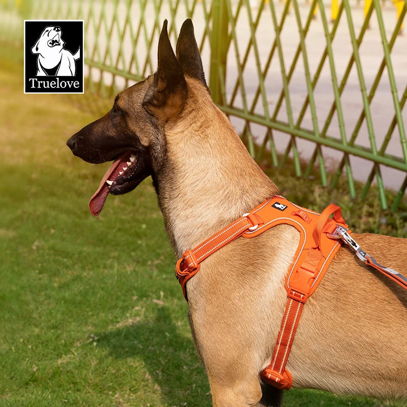 TRUE LOVE No Pull Reflective Nylon Dog Harness Adjustable Comfortable