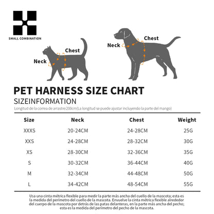 Adjustable Reflective Dog Harness & Leash Set for Small to Medium Dogs