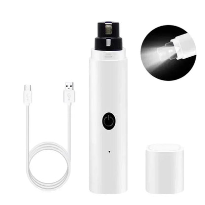 Electric Rechargeable Dog Nail Clippers with LED Light Quiet Grooming