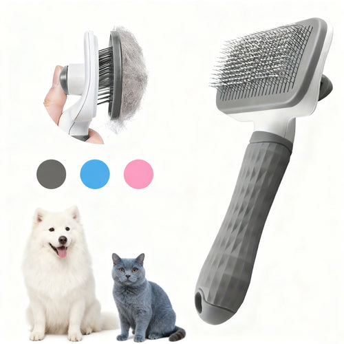 Self-Cleaning Pet Grooming Brush Slicker Comb for Dogs & Cats