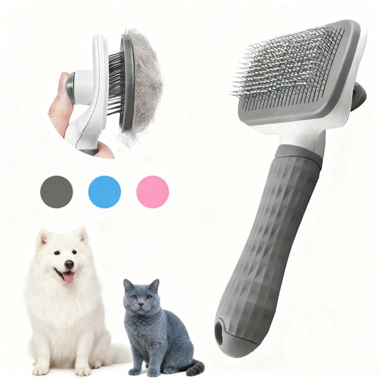 Self-Cleaning Pet Grooming Brush Slicker Comb for Dogs & Cats