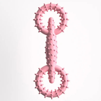 TPR Double Ring Dog Chew Toy for Teeth Cleaning Bite Resistant