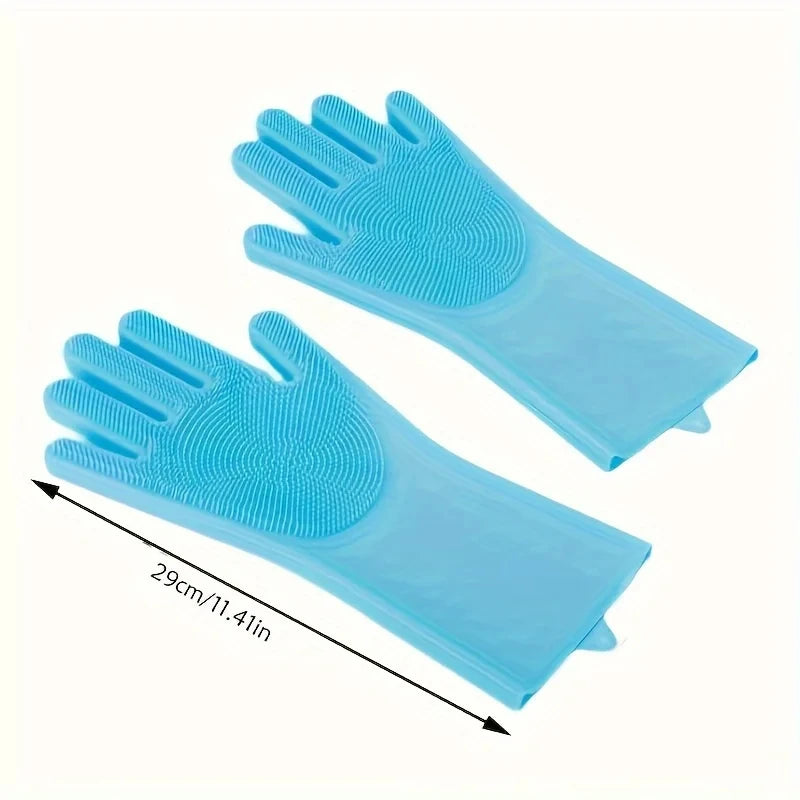 Silicone Pet Grooming & Hair Removal Cleaning Gloves for Dogs & Cats