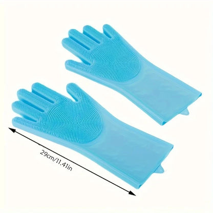 Silicone Pet Grooming & Hair Removal Cleaning Gloves for Dogs & Cats