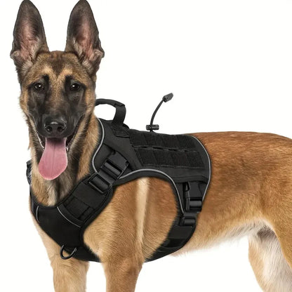 Adjustable No-Pull Tactical Dog Harness with Handle for Large Dogs